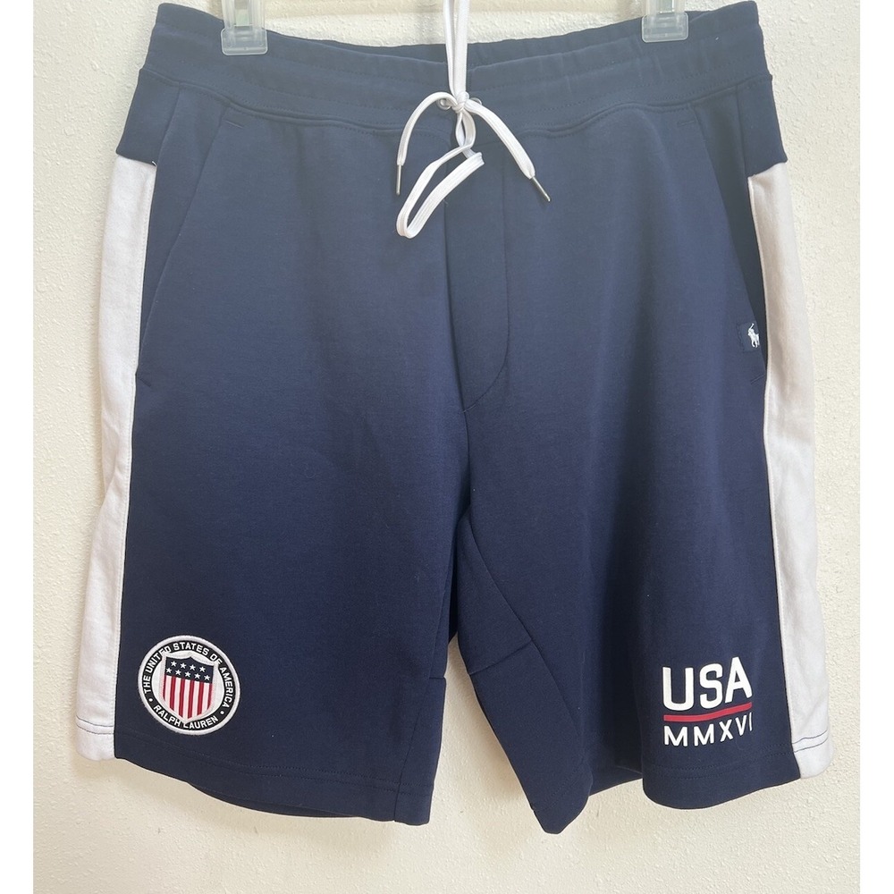 Polo Ralph Lauren Men's USA MMXVI 2016 Olympics Sweat Shorts Men's M Blue White